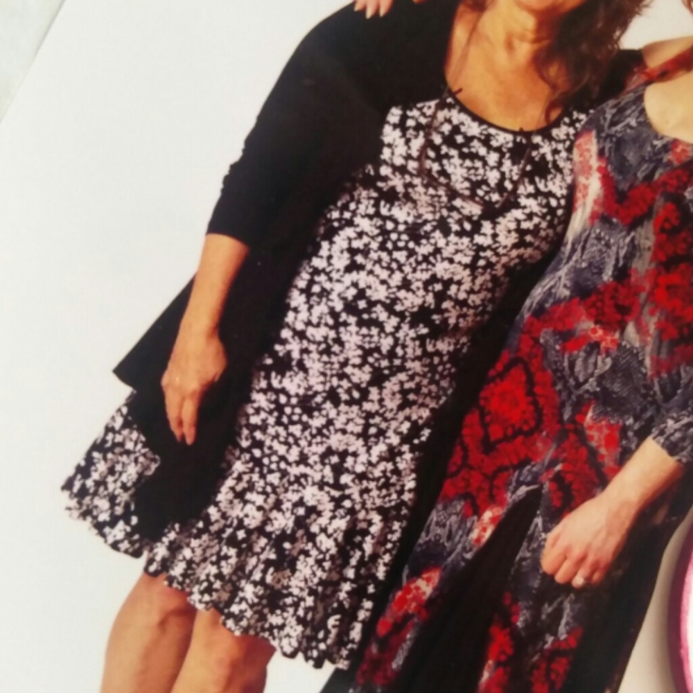 3/$20 Floral knit sleeveless flounced  flare dress